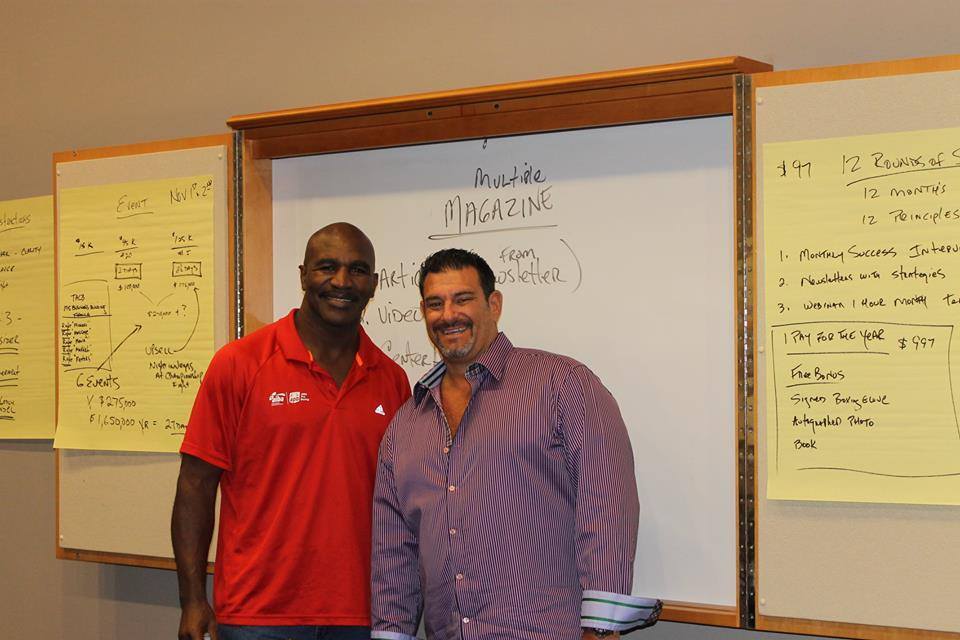 Marc Feinberg coaching Evander Holyfield